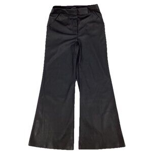 NWT Express Women’s High Rise Wide Leg Faux Leather Pants Black Size 6S MSRP $98